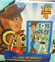 Disney Toy Story 4 Toys Play Buzz Lightyear and Woody Plush Blanket - $28.99