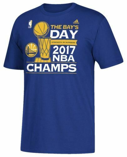Golden State Warriors 2017 NBA Champions Adidas Bay Day Men's T-Shirt, XL