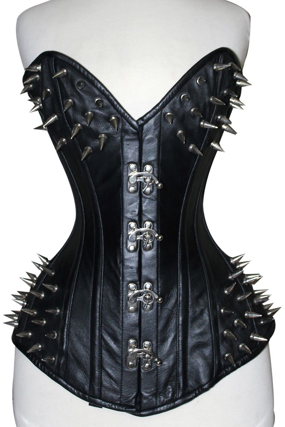 Real Leather Corset Best Quality SteamPunk Clasp Spike Corset