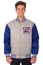 NFL New York Giants JH Design Poly Twill Jacket Gray two patches logos JH Design - $129.99