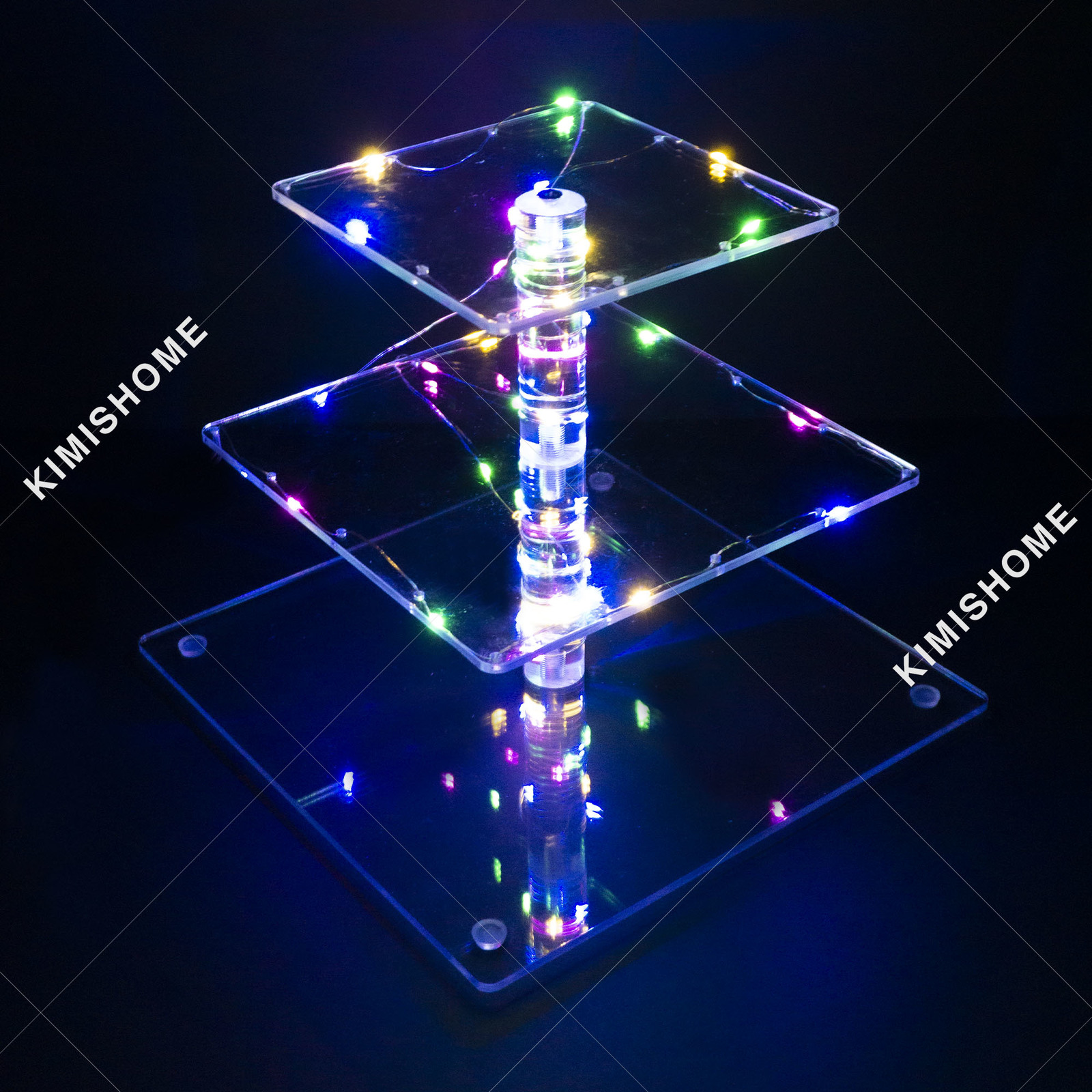 3 Tier Acrylic Cupcake Stand with MultiColour LED lights Desserts