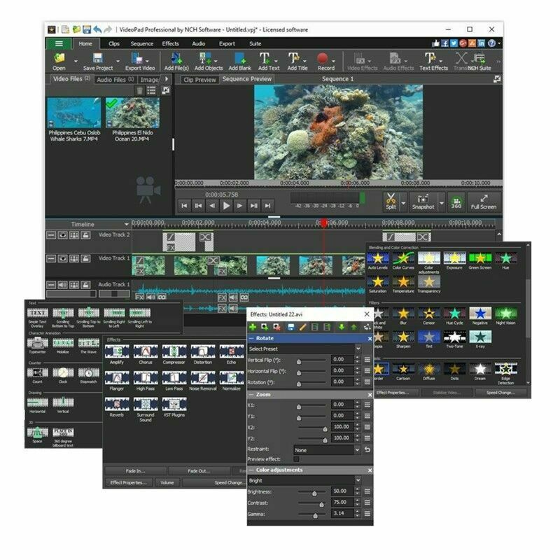 NCH VideoPad Video Editor Pro 13.51 download the new version for ipod