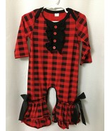 FOSHAN Toddler Jumpsuit Red Black Plaid Cotton No Size Chest 20&quot; Length ... - $13.61