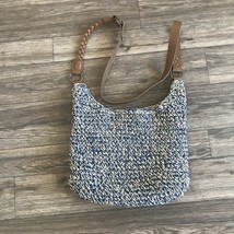 Sonoma Beige/Blue Shoulder Purse Hand Bag Tote Rope Weave 10 Inch X 13 Inch - $20.00
