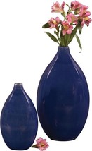 Howard Elliott Vase Set Cobalt Blue Glaze 2 Free S - $139.00