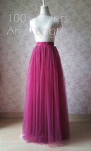 Full Tulle Maxi Skirt Plus Size Floor Long Tulle Skirt Wedding Guest Maxi Skirts image 3