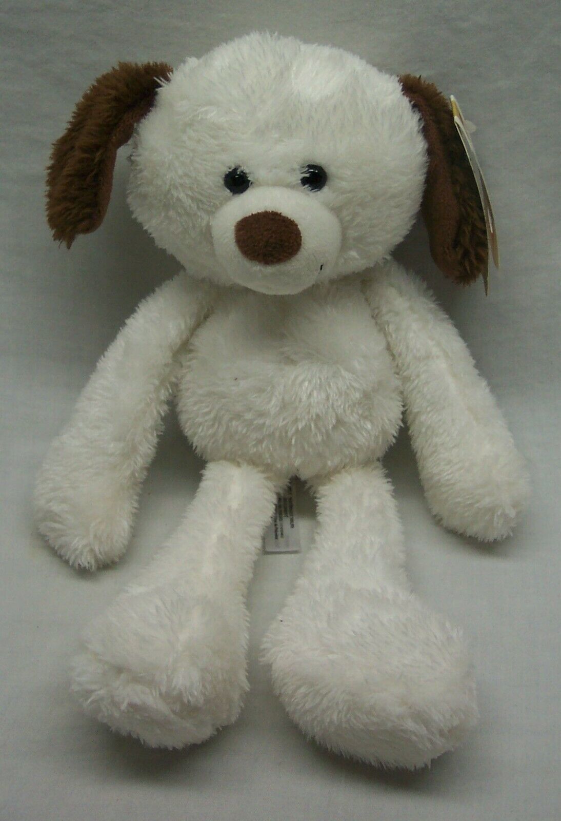 Ganz CUTE & SOFT WHITE AND BROWN PUPPY DOG 11" Plush STUFFED ANIMAL Toy
