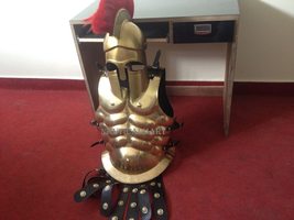 NauticalMart Masculat Greek Costume Muscle Armor Greek Corinthian Helmet  Plume  image 2