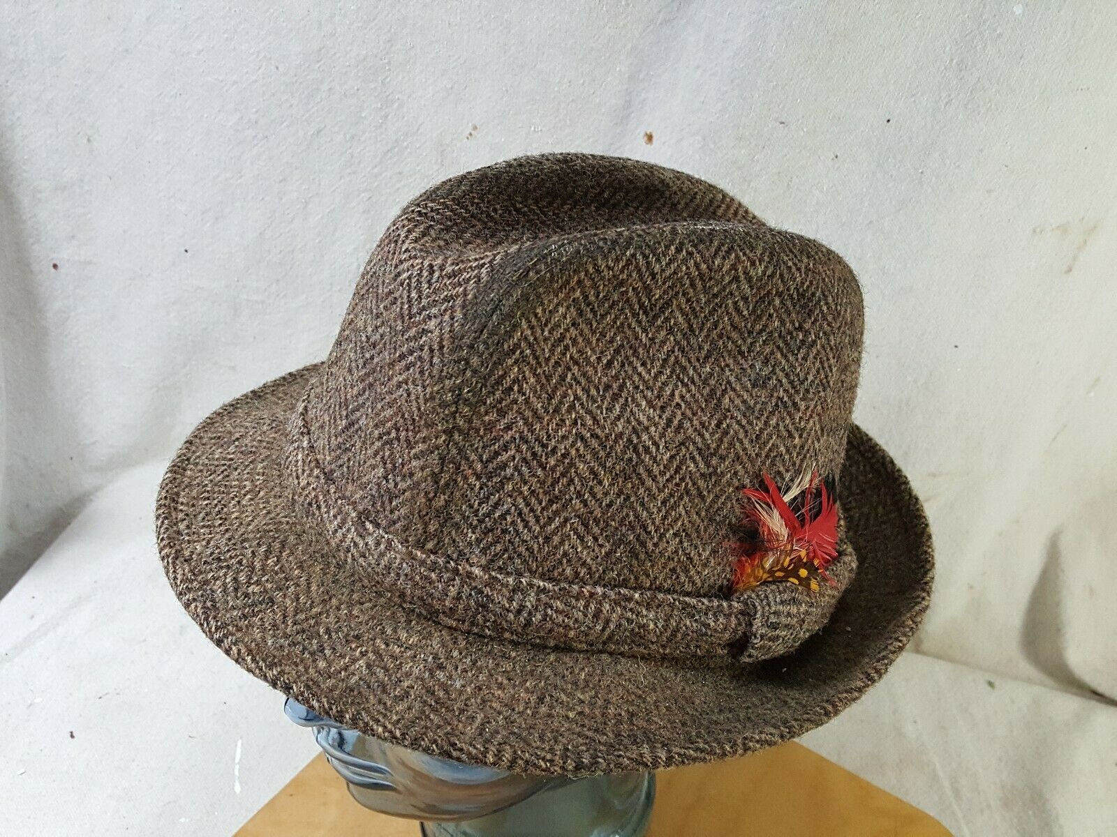 Authentic Vintage Harris Tweed Hat Walking Cap Fedora Hand Woven Wool 7 ...