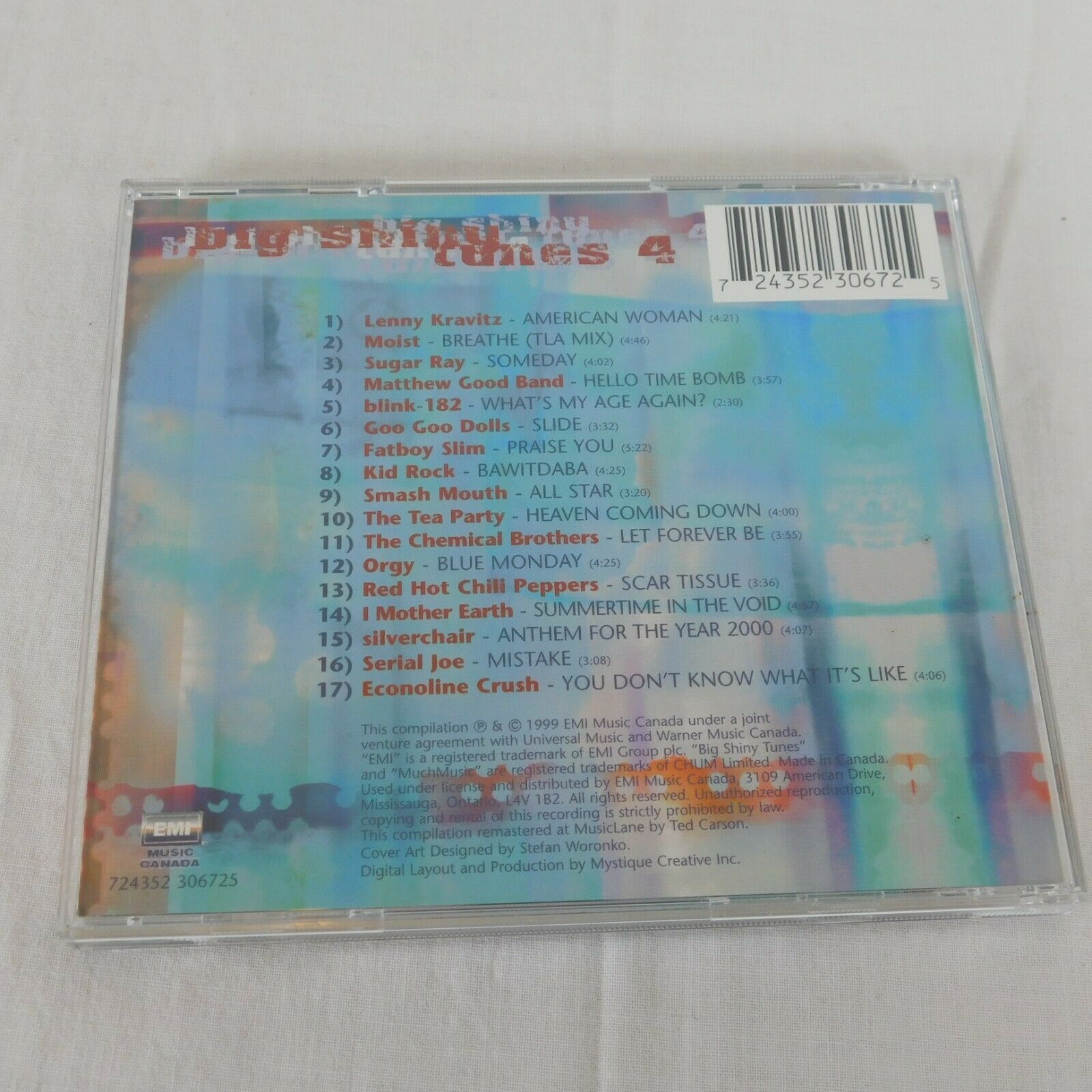 Big Shiny Tunes Vol 4 CD 2000 Rock Lenny Kravitz Sugar Ray blink 182 ...