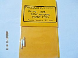 Details West # RA-277 Radio Antenna Wide Cone Type. 2 Each HO-Scale image 2