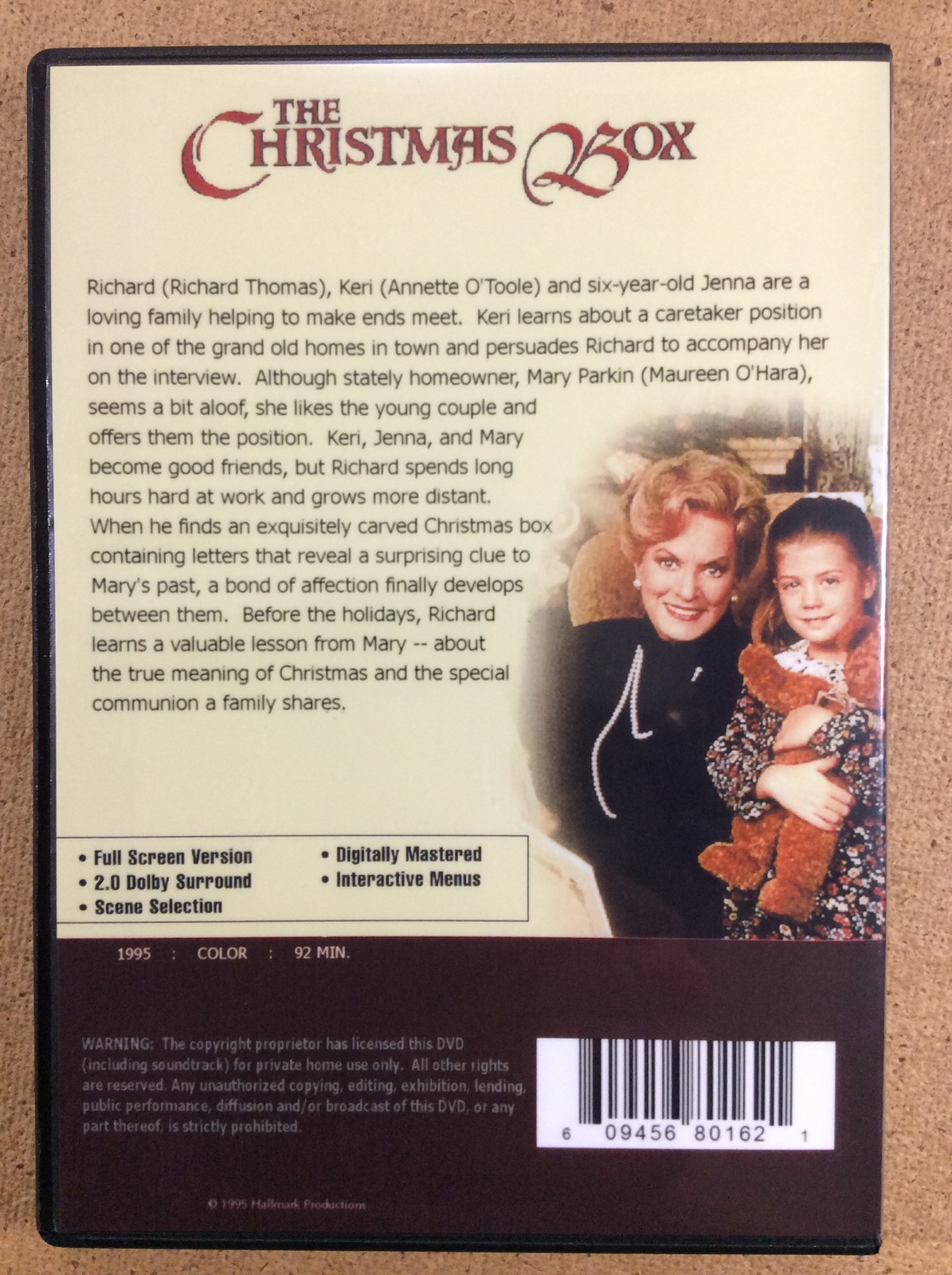 The Christmas Box DVD Richard Thomas, Maureen O’Hara, O’Toole