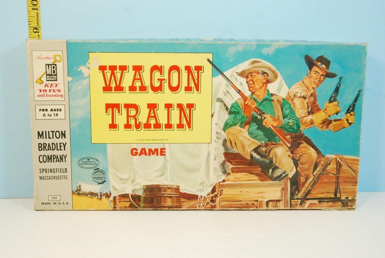 Vintage The Wagon Train Game Wild West Board Game Milton Bradley 1959