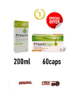 NEW PRIORIN EXTRA BAYER 60 cps +200ml SHAMPOO - COMPLETE HAIR LOSS TREAT... - $46.55