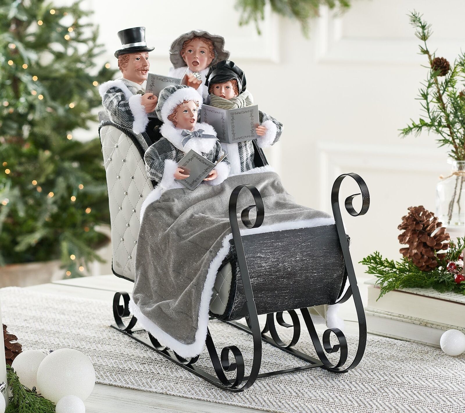 Primary image for White Dickens Family in Sleigh by Valerie