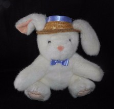 10" Vintage Hallmark White Easter Bunny Rabbit W/ Hat Stuffed Animal Plush Toy - $7.27