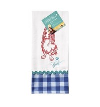 The Pioneer Woman Charlie Basset Hound Woof Kitchen Towels 2 Pc Ric-Rac Plaid - $22.93