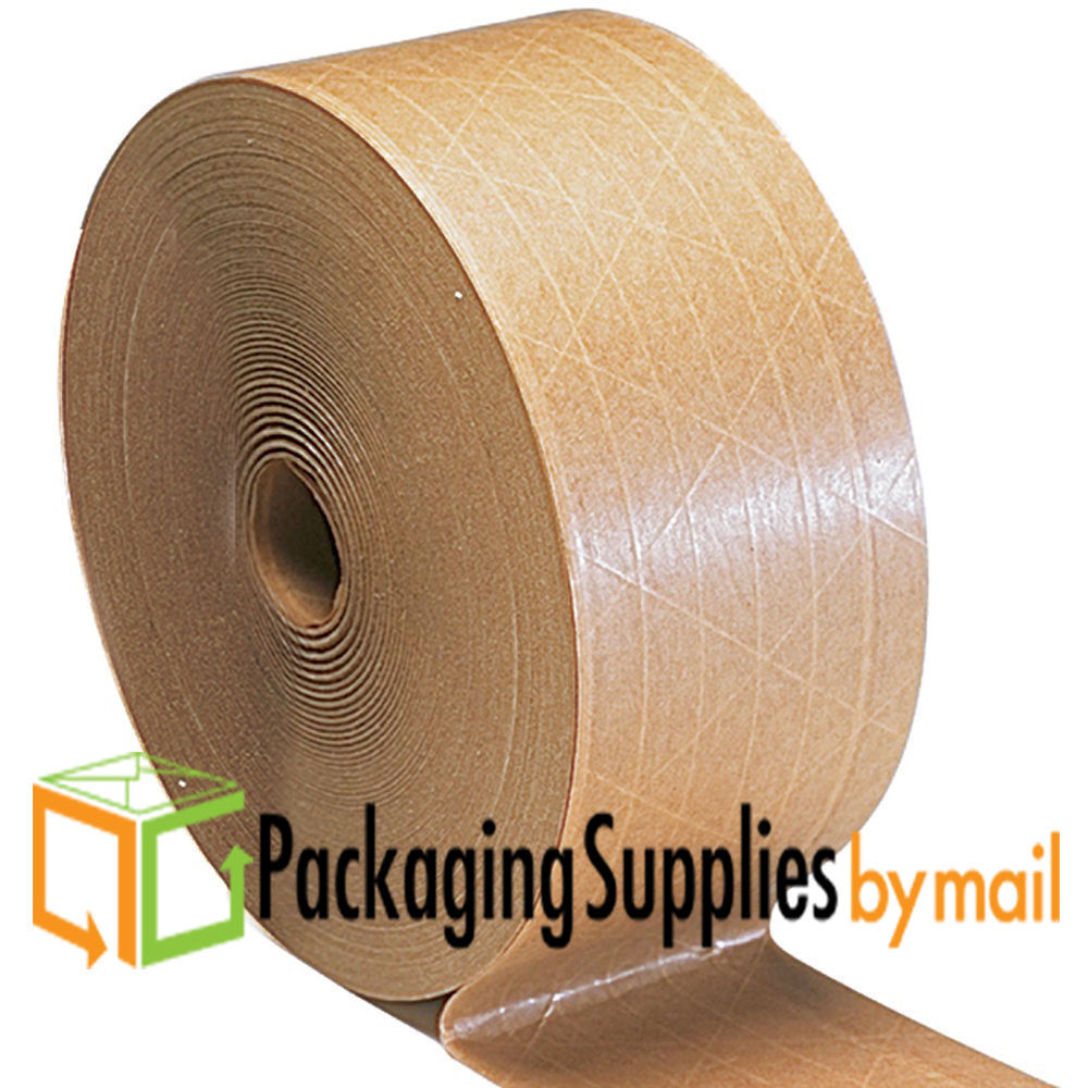 Gummed Paper Tape 3" x 450' Reinforced Water Activated Brown Tapes 20