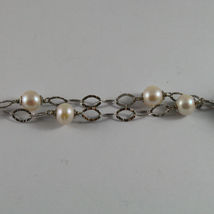 .925 SILVER RHODIUM NECKLACE WITH FRESHWATER WHITE PEARLS AND SYNTHETIC PEARLS image 4