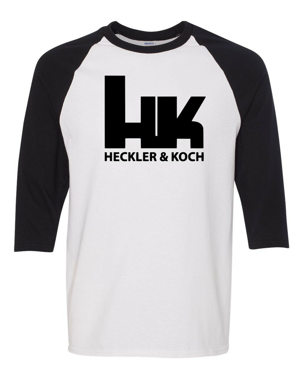 Heckler and Koch Black Logo Raglan Baseball T Shirt Gun Pistol New ...