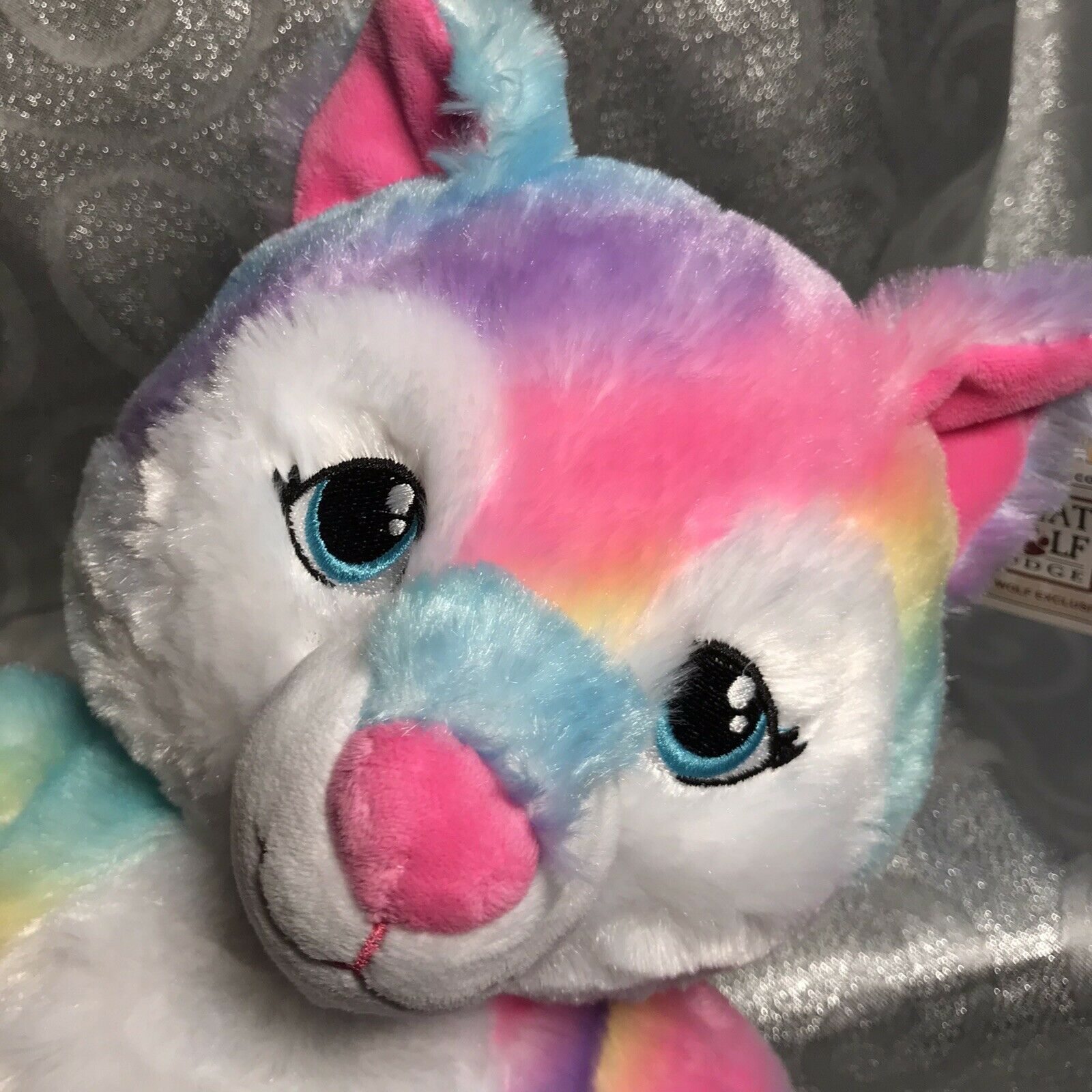 Build A Bear GWL Rainbow Wolf Plush LIMITED EDITION Great Wolf Lodge