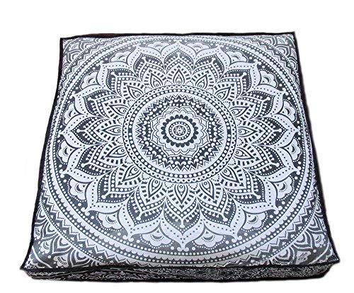 Traditional Jaipur Square Ombre Mandala Floor Cushion Decorative Throw Pillowcas - $19.79
