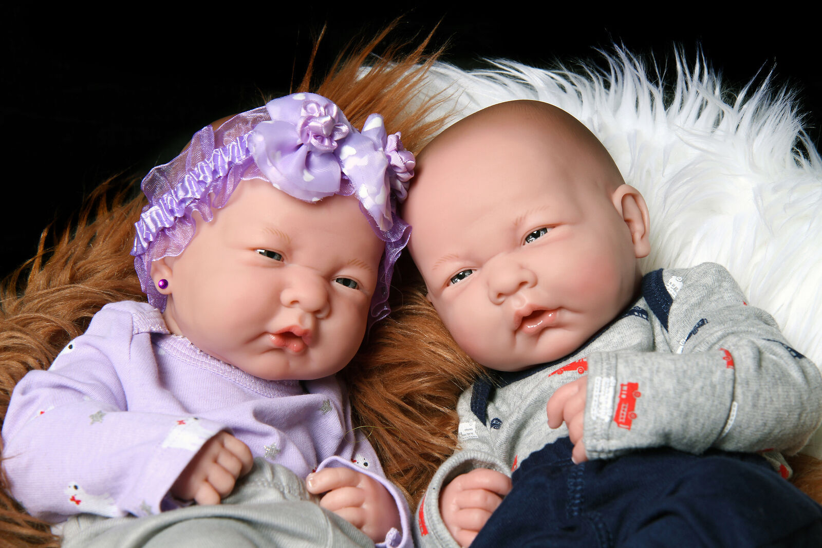 15"Twins Reborn Baby Doll Realistic Vinyl Silicone Handmade Girl+B...