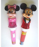 Disney&#39;s World On Ice Mickey &amp; Minnie Mouse Spinning Strobe Flashlights ... - £24.04 GBP