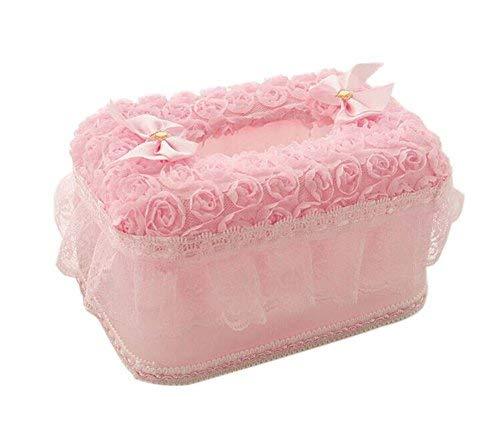 PANDA SUPERSTORE Lovely Pink Lace Tissue Holder Tissue Box Cover 171210CM
