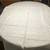 Antique Vintage Double Damask Brocade Linen Banquet Tablecloth Maple Leaves - $245.00