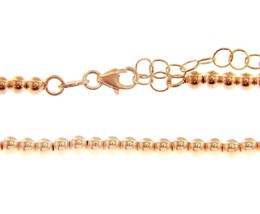 18K ROSE GOLD 3 MM BALLS CHAIN, 18 INCHES, SMOOTH SPHERES, MADE IN ITALY image 1