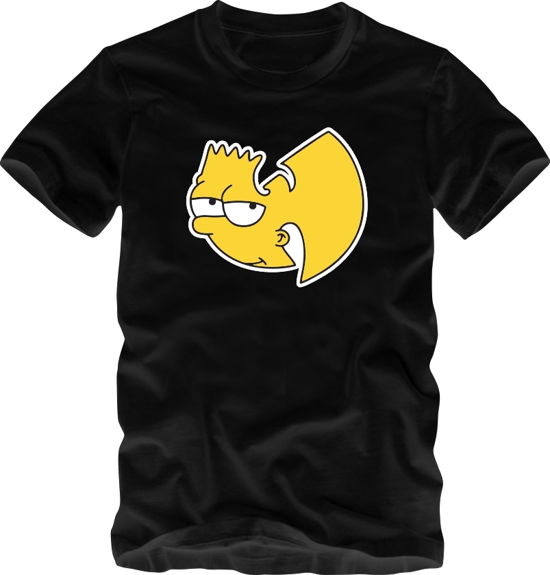 Image of Bart x Wu Tang Clan Hip-Hop Simpsons Graphic Tee T-shirt