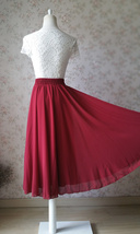 MINT GREEN Full Circle Long Chiffon Skirt Plus Size Mint Wedding Chiffon Skirt image 6