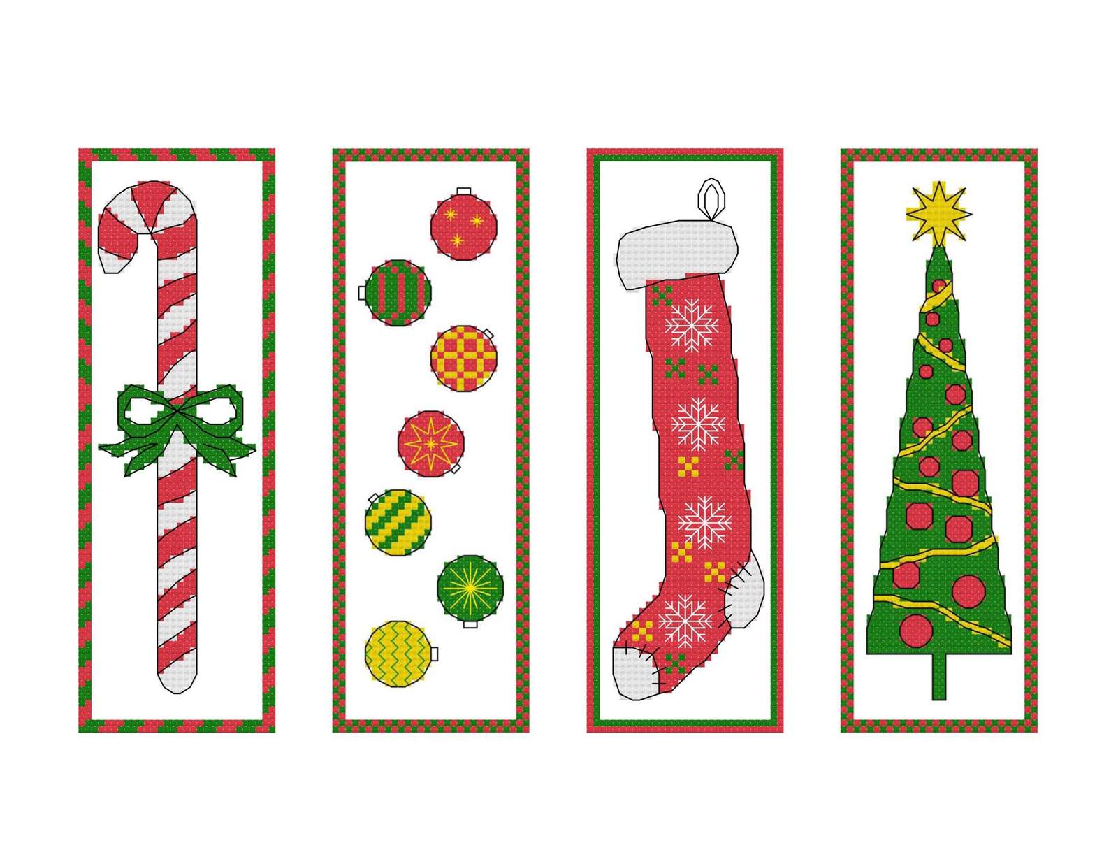 Primary image for Four Christmas Bookmarks Cross Stitch Patterns, Christmas tree Ornaments