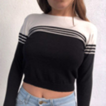 Brandy Melville Crop Sweater Blk/Wht - $39.99