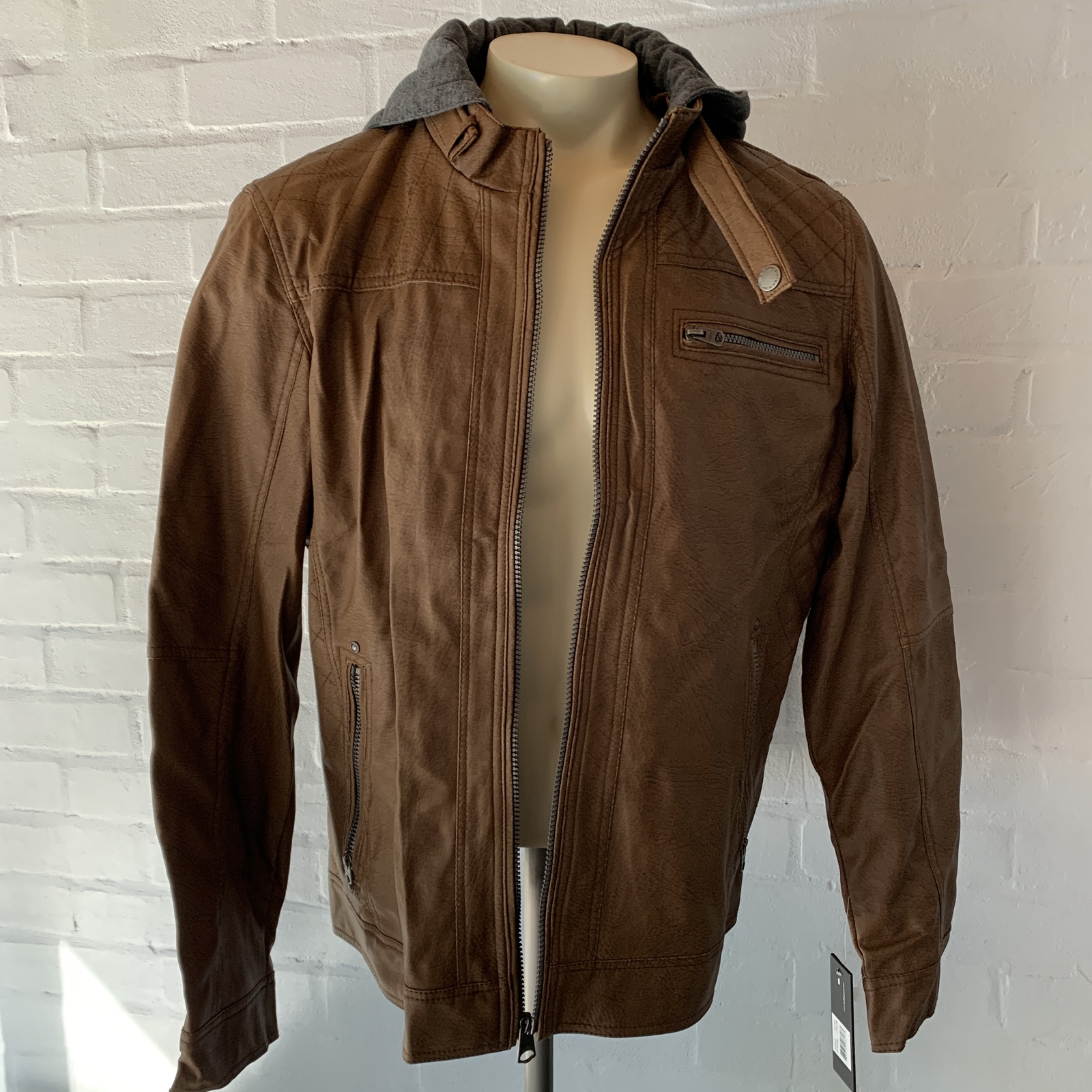 Buffalo Bitton Imitation Leather Jacket Coat Men's L - Coats & Jackets