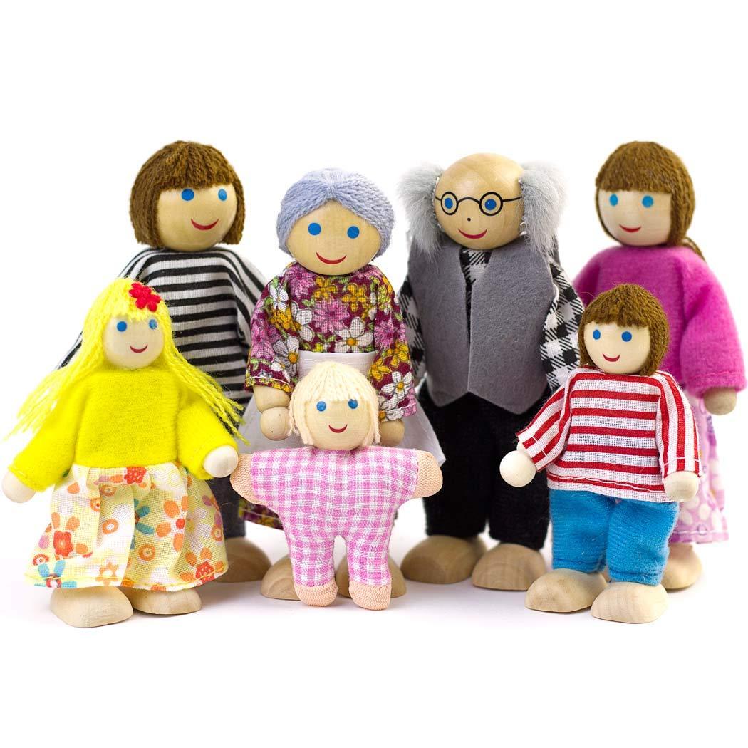 diverse wooden dolls