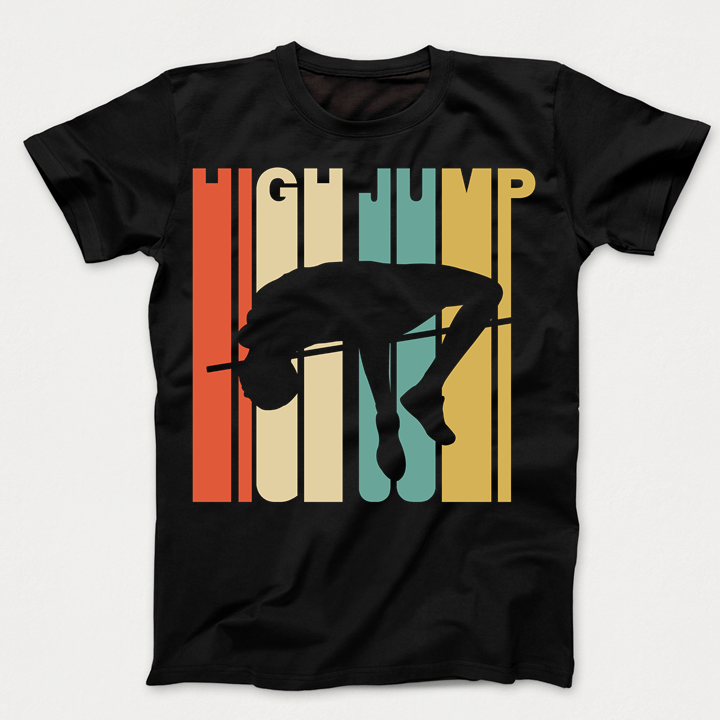 Retro 1970's Style High Jump Track And Field Kids TShirt TShirts