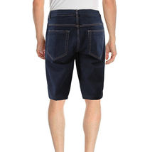 Men's Cotton Premium Quality Regular Fit Casual Jean Dark Blue Denim Shorts image 3