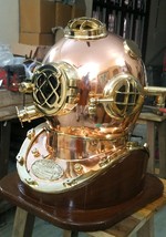 Famous Mark V MkV Replica Copper and Brass Helmet with Base Scuba Dive Diving Di image 3