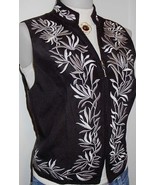 Charcoal Grey Embroidery Horse Show Hobby Halter Vest S - $40.00