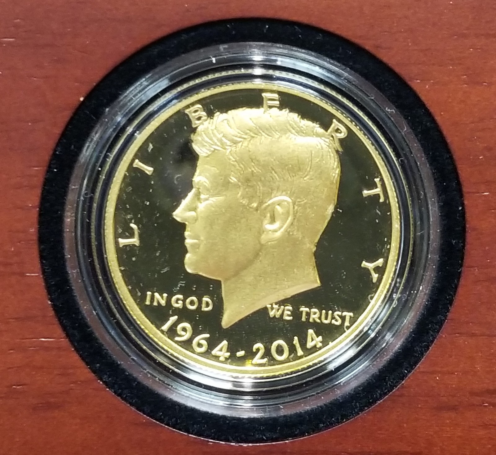 2014 W 50th Anniversary Kennedy Half Dollar Gold Coin Original Box and
