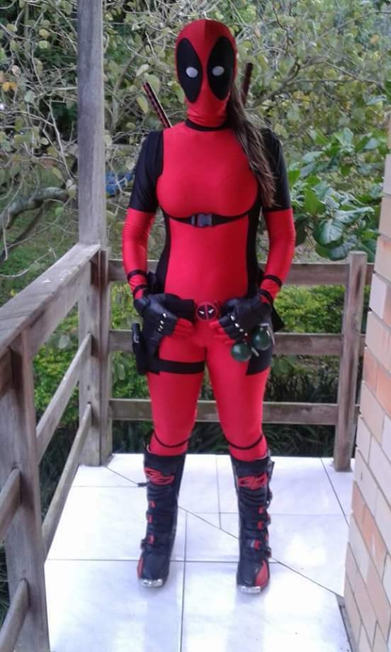 Lady Deadpool Costume Spandex Adult Women Red Fullbody Superhero Cosplay Cool Women