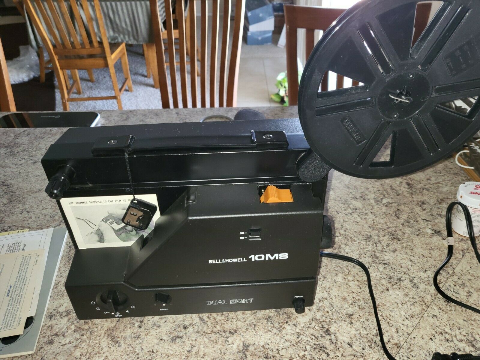 Bell & Howell 10MS Dual Eight 8mm Projector plus 2 8mm & 2 super 8mm films Projectors & Screens