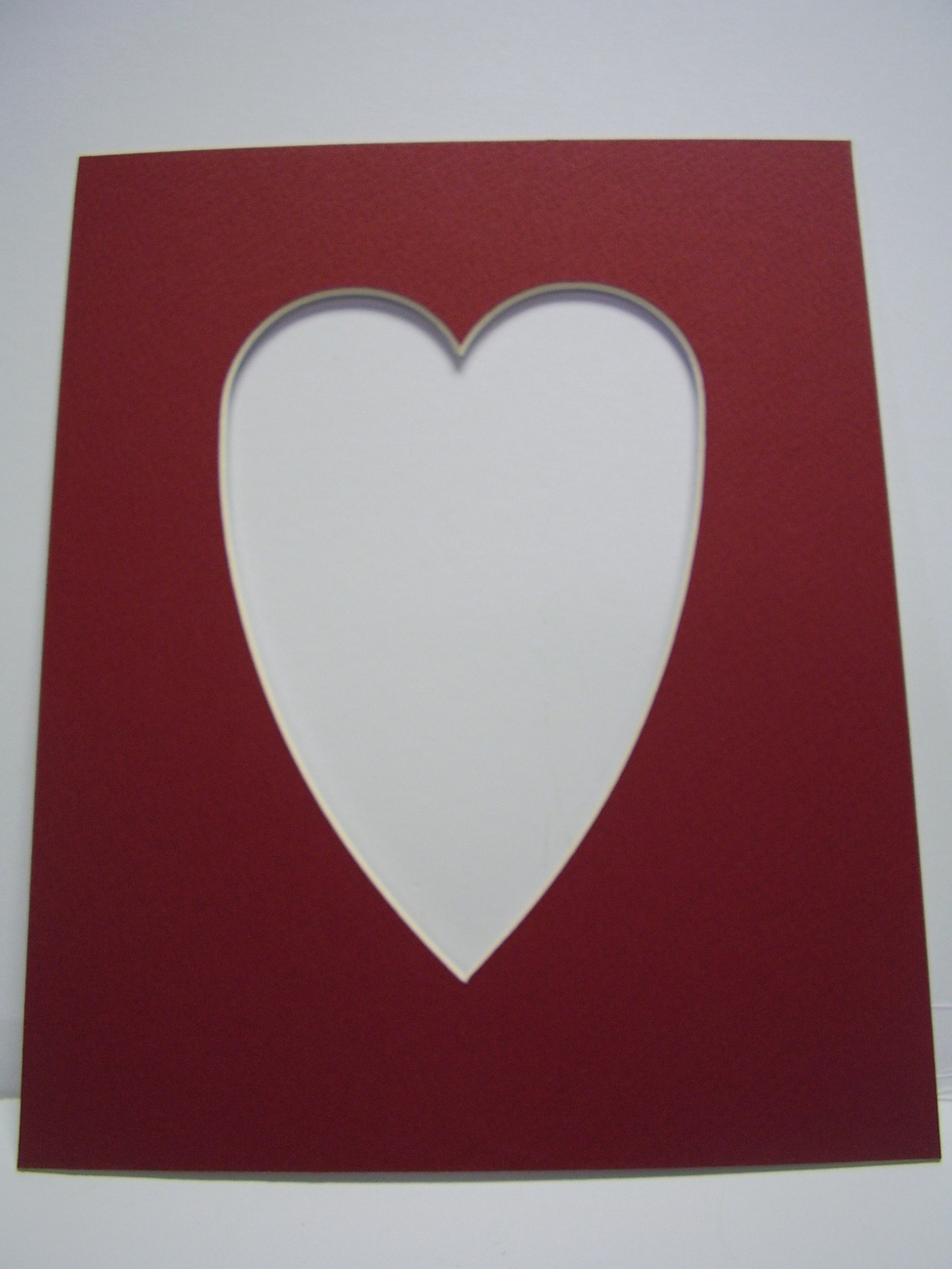 Picture Frame Mat Heart Shape Design Cutout 8x10 for 5x7 Brick Red