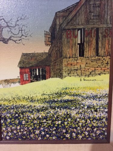 H Hargrove Oil Painting On Canvas Old Barn And 50 Similar Items