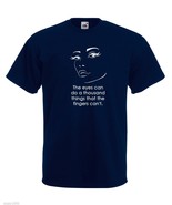 Mens T-Shirt Face Silhouette, Quote The eyes can do a thousand things Ts... - $24.74