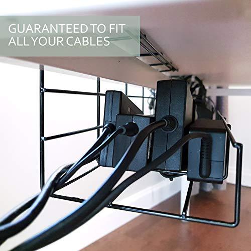 Under Desk Cable Management Tray - Super Sturdy Cable Organizer for ...