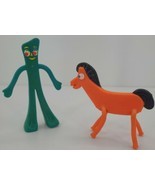 Gumby &amp; Pokey 6-Inch Bendable &amp; Poseable 2 Piece Figure Toys ©2014 Prema... - £19.70 GBP