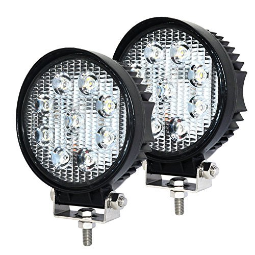 JAHURD Round Led Fog Lights, 2 Packs 27W 5inch Round Led Off-Road Light ...